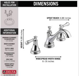 lot 8 image: DELTA Silverton 8 in. Widespread 2-Handle Bathroom Faucet in Chrome