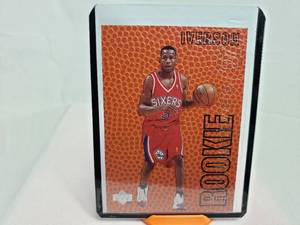 lot 13 image: Allen Iverson Upper Deck Exclusives Rookie Card #R1