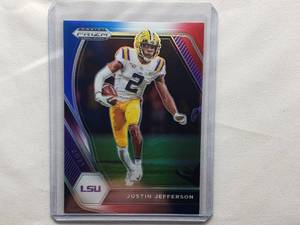 lot 39 image: Justin Jefferson 2021 Panini Prizm LSU #56