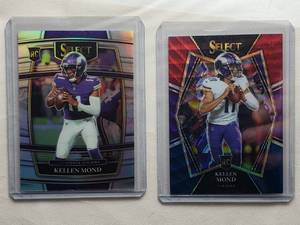 lot 44 image: Lot of 2 Kellen Mond 2012 Panini Prizm Rookie Card #64, 2021 Panini Select #164 Numbered 114199