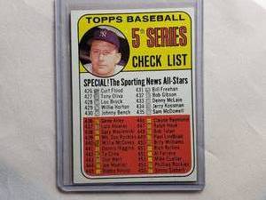 lot 56 image: Topps Baseball 5th Series Check List  Mickey Mantle, #412