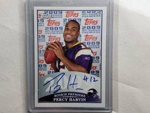lot 67 image: Percy Harvin Autographed 2009 Topps Rookie Card #RPA-PH