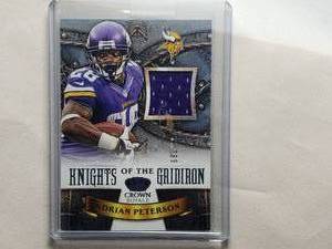 lot 68 image: Adrian Peterson Patch Knights of the Gridiron Crown Royale #1 Numbered 239299