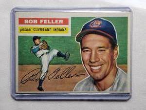 lot 111 image: Bob Feller 1956 Topps #200 Baseball Card