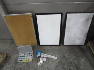 (2) White Boards 23x35 & White Board Accessories,  Bulletin Board 24x36