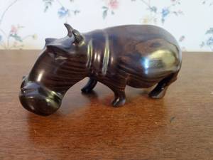 lot 29 image: Wooden Hippopotamus Figurine