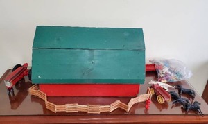lot 57 image: Old Toy Barn with Farmall Tractor