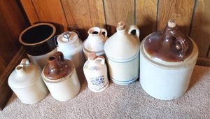 lot 210 image: Collection of Eight Ceramic Crocks and Jugs
