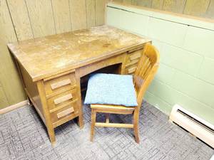 lot 230 image: Old Desk and Chair