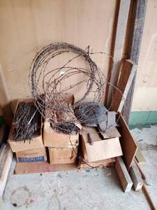 lot 237 image: Collection of Barbed Wire and Tractor Seat