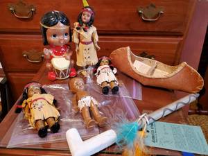 lot 125 image: Collection Of Native American Inspired Dolls And More