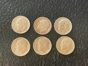 6 Silver Roosevelt Dimes