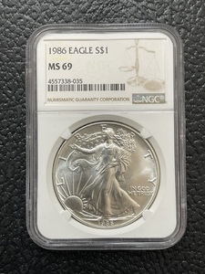 1986 Silver Eagle NGC MS69