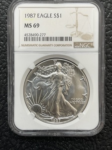 1987 Silver Eagle NGC MS69