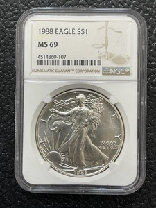 1988 Silver Eagle NGC MS69