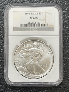 1991 Silver Eagle NGC MS69