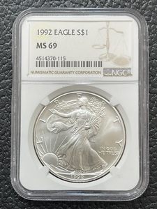 1992 Silver Eagle NGC MS69