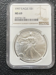 1997 Silver Eagle NGC MS69