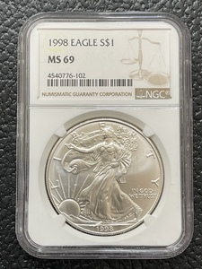 1998 Silver Eagle NGC MS69