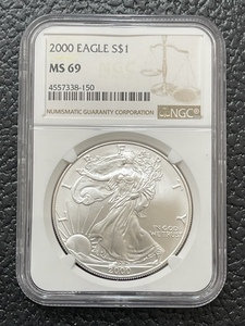 2000 Silver Eagle NGC MS69