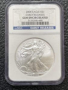 2008 Silver Eagle Early Releases Gem Uncirculated NGC