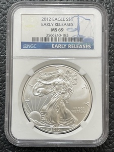 2012 Silver Eagle Early Releases NGC MS69