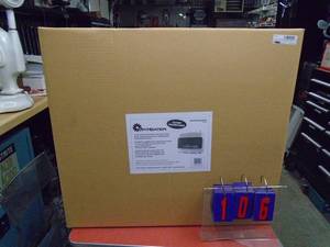 lot 106 image: Mr heater 30000 btu natural gas blue flame heater with thermostat. Looks new in box.