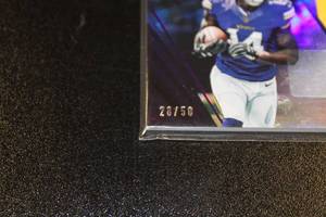 lot 5 image: 2015 Rookies & Stars Purple Rookie Patch Auto RPA Stefon Diggs #5 Rookie Card 2850  Only 50 Exist