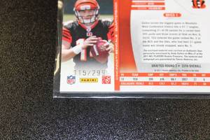 lot 6 image: 2011 Absolute Rookie Premiere Materials Rookie Patch Auto RPA Andy Dalton #201 Rookie Card 115299  Only 299 Exist
