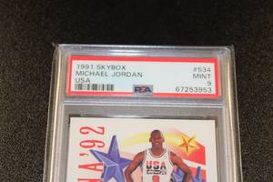 lot 16 image: 1991-92 Skybox Michael Jordan #534 PSA 9