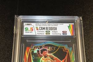 lot 19 image: 2020-21 Select Premier Tie Dye Die Cut Prizm Cam Reddish #143 1025  Only 25 Exist