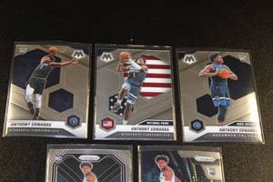 lot 24 image: 2020-21 Mosaic & Prizm Anthony Edwards Rookie Card Investment Lot  5 Different Rookie Cards