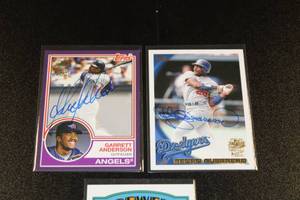 lot 27 image: 2022 Topps Archives Fan Favorites Autograph Lot Geoff Jenkins Pedro Guerrero Garrett Anderson  3 Autograph Cards