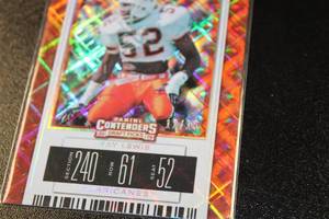 lot 29 image: 2019 Contenders Draft Season Ticket Diamond Prizm Ray Lewis #84 1215  Only 15 Exist