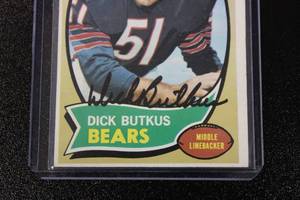 lot 106 image: 1970 Topps Dick Butkus #190 In Person Autograph
