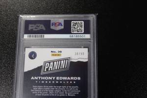 lot 145 image: 2022 Panini National Convention Red Anthony Edwards #36 PSA 8