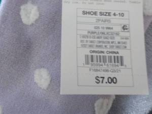 18 - 2 pack Stockings Shoe Size 4-1...