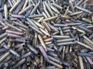 lot 37 image: Lot of 17 12 pounds of Brass Cartridges