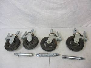 lot 30 image: Lot of 4-Caster Wheels for Scaffolding