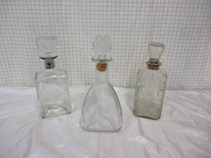 lot 45 image: Lot of 3 Vintage Liquor Decanters