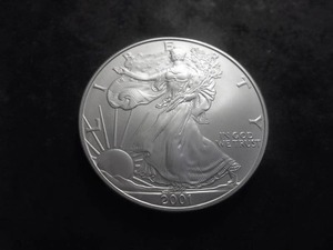 2001 American Silver Eagle 1Oz. 99.9 Fine In MS From Unc Roll