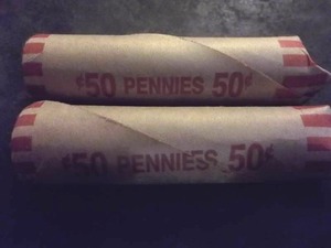 2 Rolls Of 50 Wheat Cents