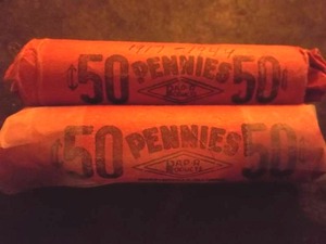 2 Rolls Of 50 Wheat Cents