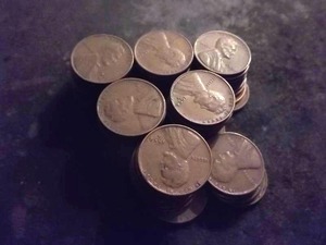 1-Lot Of 65 Wheat Cents