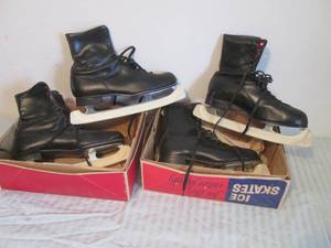 lot 34 image: 2 pairs of ice skates size 9 and 11...