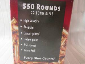 lot 104 image: Federal 550 coumt .22 long rifle am...