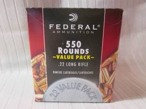 lot 105 image: Federal 550 coumt .22 long rifle am...