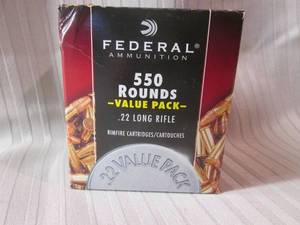 lot 106 image: Federal 550 coumt .22 long rifle am...