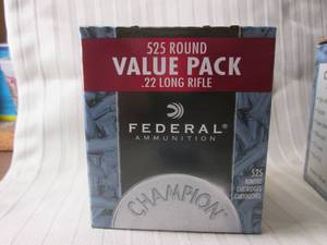lot 112 image: Federal 525 count .22 long rifle am...