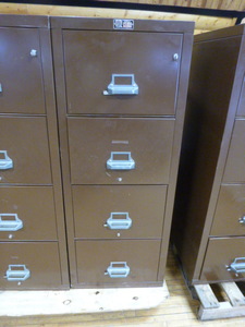 lot 8 image: Fire King 4-Drawer File Cabinet